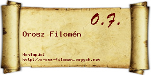 Orosz Filomén névjegykártya